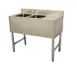 Serv-Ware BAR2B36-L-CWP 36" 2 Compartment Underbar Sink w/ 1 Left Drainboard, 4" Faucet Holes 1 image