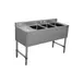 Serv-Ware BAR3B48-L-CWP 48" 3 Compartment Underbar Sink w/ 1 Left Drainboard, 4" Faucet Holes 1 image