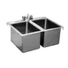 Serv-Ware DIS-2C2016-CWP 45" Drop-In Sink, 20"W x 16"L x 10"D Bowl / (2) Compartment  1 image