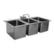 Serv-Ware DIS-3C1620-CWP 55" Drop-In Sink, 16"W x 20"L x 10"D Bowl / (3) Compartment  1 image