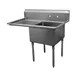 Serv-Ware E1CWP1824L-24 44.5" One Compartment Sink, 18"W x 24"L Bowl With Left-Hand Drainboards 1 image