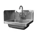 Serv-Ware HS15-CWP-SSL 17" Wall Mounted Hand Sink with Wrist Faucet - 18 g / Back & Left Splashes 1 image