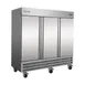 Serv-Ware RR3-HC 81" 3-Section Reach-In Refrigerator, Stainless Steel, 72 cu. ft. 1 image