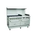 Serv-Ware SGR-6B-24G 60" Gas Restaurant Range w/ (6) Burners, 24" Griddle, (2) Ovens, 251.000 BTU 1 image