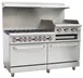 Serv-Ware SGR-6B-24RG 60" Gas Restaurant Range w/ (6) Open Burners, 24" Raised Griddle, (2) Ovens, 1 image