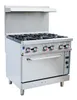Serv-Ware SGR-6B-C 36" Gas Restaurant Range w/ (6) Open Burners, (1) Convection Oven, 211.000 BTU 1 image