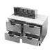 Beverage Air SPED48HC-08-4 48" Two Section Sandwich/Salad Prep Table w/ 4 Drawers, 8 Pans, 13 cu. ft. 4 image