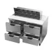 Beverage Air SPED48HC-10-4 48" Two Section Sandwich/Salad Prep Table w/ 4 Drawers, 10 Pans 4 image