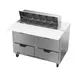 Beverage Air SPED48HC-10C-4 48" Two Section Sandwich/Salad Prep Table w/ 4 Drawers, 10 Pans 2 image