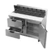 Beverage Air SPED48HC-12-2 48" Two Section Sandwich/Salad Prep Table w/ 2 Drawers & 1 Door, 12 Pans 4 image
