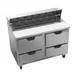 Beverage Air SPED48HC-12-4 48" Two Section Sandwich/Salad Prep Table w/ 4 Drawers, 12 Pans 1 image