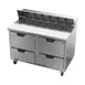 Beverage Air SPED48HC-12-4 48" Two Section Sandwich/Salad Prep Table w/ 4 Drawers, 12 Pans 2 image