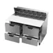 Beverage Air SPED48HC-12C-4 48" Two Section Sandwich/Salad Prep Table w/ 4 Drawers, 12 Pans 4 image
