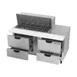 Beverage Air SPED60HC-18M-4 60" Mega Top Sandwich/Salad Prep Table w/ 4 Drawers, 18 Pans 4 image