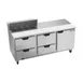 Beverage Air SPED72HC-08-4 72" Three Section Sandwich/Salad Prep Table w/ 4 Drawers & 1 Door, 8 Pans 1 image