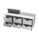 Beverage Air SPED72HC-08-6 72" Three Section Sandwich/Salad Prep Table w/ 6 Drawers, 8 Pans 4 image