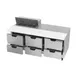 Beverage Air SPED72HC-08C-6 72" Three Section Sandwich/Salad Prep Table w/ 6 Drawers, 8 Pans 4 image