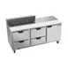 Beverage Air SPED72HC-10-4 72" Three Section Sandwich/Salad Prep Table w/ 4 Drawers & 1 Door, 10 Pans 1 image