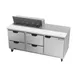 Beverage Air SPED72HC-10-4 72" Three Section Sandwich/Salad Prep Table w/ 4 Drawers & 1 Door, 10 Pans 2 image