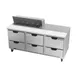 Beverage Air SPED72HC-10-6 72" Three Section Sandwich/Salad Prep Table w/ 6 Drawers, 10 Pans 2 image