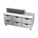 Beverage Air SPED72HC-12-6 72" Three Section Sandwich/Salad Prep Table w/ 6 Drawers, 12 Pans 2 image