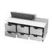 Beverage Air SPED72HC-12C-6 72" Three Section Sandwich/Salad Prep Table w/ 6 Drawers, 12 Pans 4 image