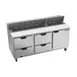 Beverage Air SPED72HC-18-4 72" Sandwich/Salad Prep Table w/ 4 Drawers & 1 Door, 18 Pans 1 image