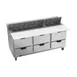 Beverage Air SPED72HC-18C-6 72" Three Section Sandwich/Salad Prep Table w/ 6 Drawers, 18 Pans 1 image