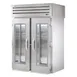 True STA2RRT-2G-2S-HC 68" 2-Section Roll-Thru Refrigerator w/ Front 2 Glass & Rear 2 Solid Door, Aluminum Interior-Stainless Floor 1 image