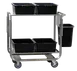 Steril-Sil BUS-302 Heavy Duty Stainless Steel Two-Shelf Utility / Bus Cart - 22" x 39" x 37"  1 image