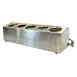 Steril-Sil CC-LTC-5 Dispenser, 5-Hole, 30 oz, Ice-Cooled Stainless Steel Base, Lids - Silver 1 image
