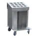 Steril-Sil CRT24-12SS Stainless Steel Tray & Silverware Cart w/ 12 Stainless Steel Silverware Cylinders 1 image