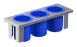 Steril-Sil E1-BS3OE-PC-BLUE 1/2-Size Drop-In Silverware Basket, 3 Compartment, Stainless Steel 1 image