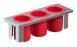 Steril-Sil E1-BS3OE-PC-RED 1/2-Size Drop-In Silverware Basket, 3-Compartment, Stainless Steel 1 image