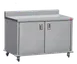 Steril-Sil ENC48-FLAT 48" x 24-3/4" x 36"H Stainless Steel Food Pan Counter, Mobile, Solid Top, Enclosed Base 1 image