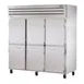 True STG3F-6HS-HC 77.75" 3-Section Reach-In Freezer, 6 Half Doors, Top Mounted, 72 cu. ft., Stainless Steel Front, Aluminum Sides 1 image