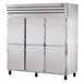 True STG3R-6HS 77" 3-Section Reach-In Refrigerator w/ 6 Solid Half Doors, Top Mount, Stainless Steel Front-Aluminum Sides 1 image