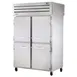 True STR2DT-4HS-HC 52" 2-Section Reach-In Refrigerator Freezer Combo w/ 4 Half Solid Doors, All Stainless Steel 1 image
