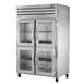True STR2R-4HG-HC 52" 2-Section Reach-In Refrigerator w/ 4 Glass Half Doors, Top Mount, Stainless Steel 1 image