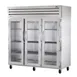 True STR3R-3G 77" 3-Section Reach-In Refrigerator w/ 3 Glass Doors, Top Mount, Stainless Steel 1 image