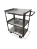Steel Works SWCART-3S1624KD Stainless Steel 3-Shelf Utility / Bus Cart  1 image