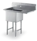 Steel Works SWS1C242414-24R-316 50.5" One Compartment Sink, 24"W x 24"L Bowl With Right-Hand Drainboards 1 image