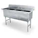 Steel Works SWS3C101410-318 35" Three Compartment Sink, 14"W x 10"L Bowl Without Drainboard 1 image