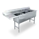 Steel Works SWS3C162012-18L-318 68" Three Compartment Sink, 20"W x 16"L Bowl With Left-Hand Drainboard 1 image