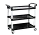 Steel Works SWT-2042 3-Tier Service Cart, 19.75" x 42.5" x 37.875"H, 350 lbs, Aluminum Tubing, Grey/Black 1 image