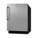 Summit ALRF49BSSTB 19" Undercounter Refrigerator Freezer in Black, w/ Stainless Steel Door, Towel Bar Handle, 2.68 cu. ft. 1 image