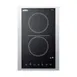 Summit CR2B15T1BTK15 15" Electric Radiant Cooktop w/ (2) Burners, Black Ceramic Glass and Stainless Steel Frame, Digital Controls, 2.4 kW, 115v 1 image