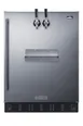 Summit SBC7BRSFRTPADA - 24" Black Kegerator, 5.3 cu ft, Dual Front Taps, 5 lb CO₂ Tank, 115V, ETL 1 image