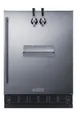 Summit SBC7BRSFRTPCF 24" Keg Cooler, 5.3 cu.ft, Black Steel, Dual Front Tap, Adjustable, 5 Lb CO2 Tank 1 image