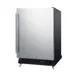 Summit SCR610BLSDRI 24" Stainless Steel Door Undercounter Beverage Refrigerator in Black, 5 cu ft 1 image